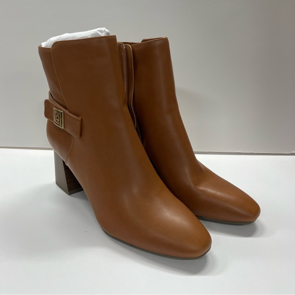 Liz Claiborne Maycen Stacked Heel Vegan Booties. Beautiful & Versatile